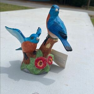 Blue and Orange Bird Figurine